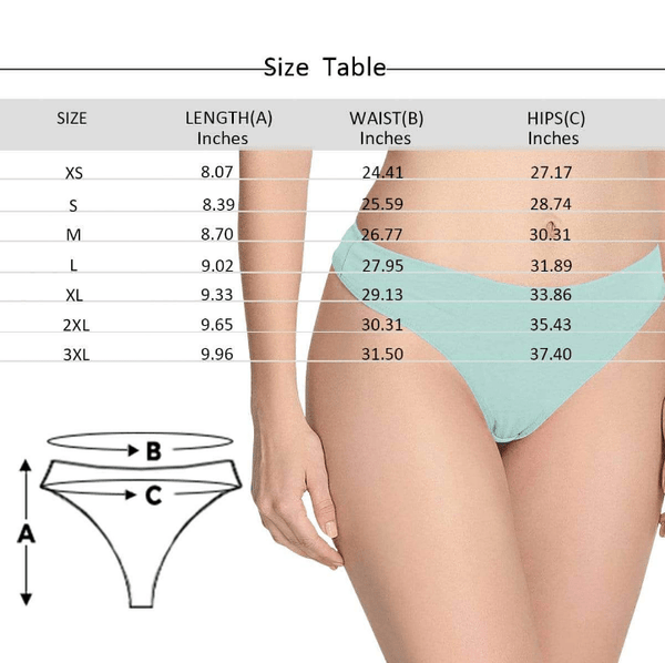 Custom Face Underwear for Her Personalized Heart Multicolor Thongs Panty Women's Lingerie Gifts for Girlfriend & Wife