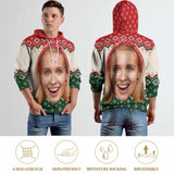 Custom Big Face Ugly Christmas Red&Green Hoodie Unisex Personalized Loose Hoodie Top Outfits