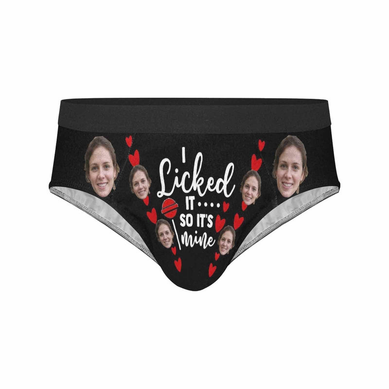 Custom Face It's Mine Men's Mid Rise Briefs Put Your Face on Personalized Underwear Unique Valentine's Day Gift