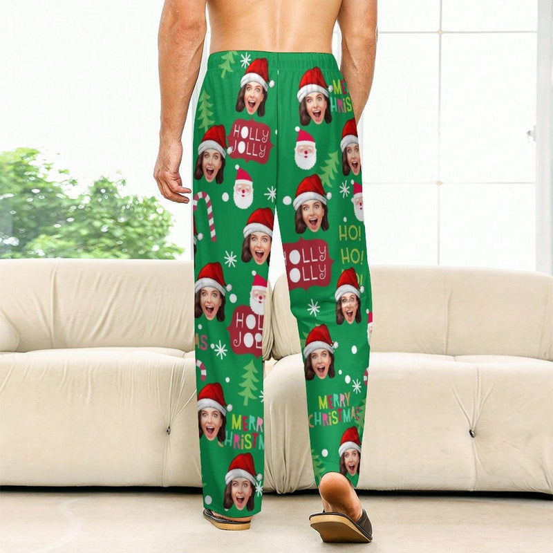 Christmas Unisex Pajama Pants Custom Face Christmas Slumber Party Unisex Long Pajama Pants Best Christmas Gifts for Family for Couple