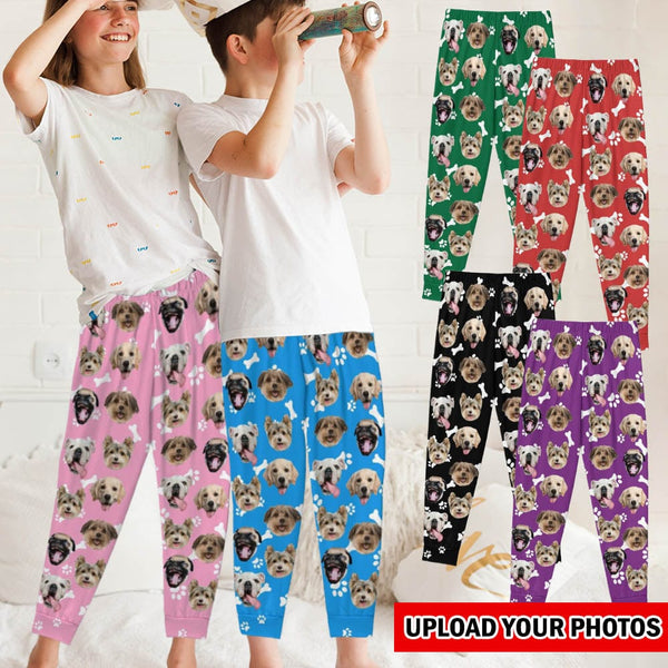 Flash Sale For Kids-Custom Dog Face Kid's Long Pajama Pants for Children