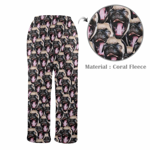 Coral Fleece Pajama Pants Custom Face Face Seamless Warm and Comfortable Sleepwear Long Pajama Pants For Men Women