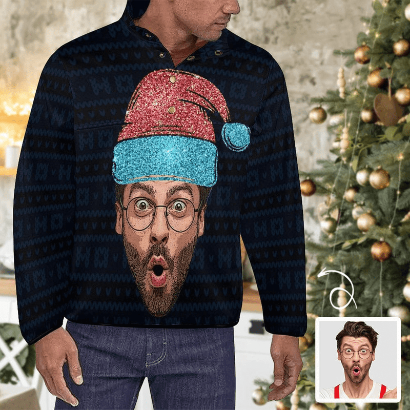 Personalized Face Big Head Christmas Snowman Ugly Christmas Sweatshirts, Gift For Christmas Custom face Sweatshirt, Ugly Couple Sweatshirts